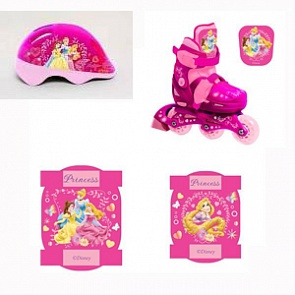 Ролики раздвижные Princess Disney с набором защиты, размер 30 - 33 (Next, PRINCESS SET (30-33)sim)